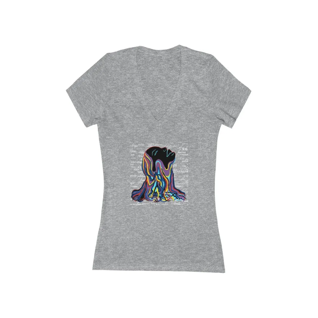 UNIVERSAL WOMEN - Women's Jersey Short Sleeve Deep V-Neck Tee