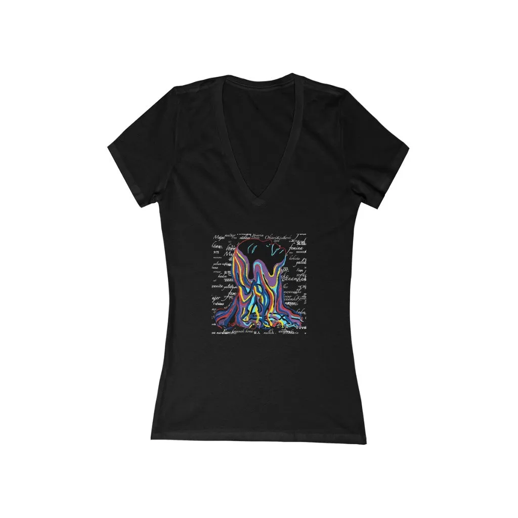 UNIVERSAL WOMEN - Women's Jersey Short Sleeve Deep V-Neck Tee
