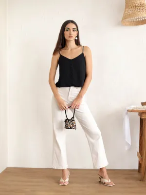 V-Neck Button Down Cami Top