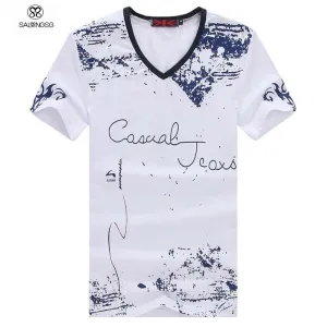V-Neck Fashion Casual Jeans Tee