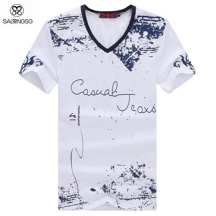 V-Neck Fashion Casual Jeans Tee