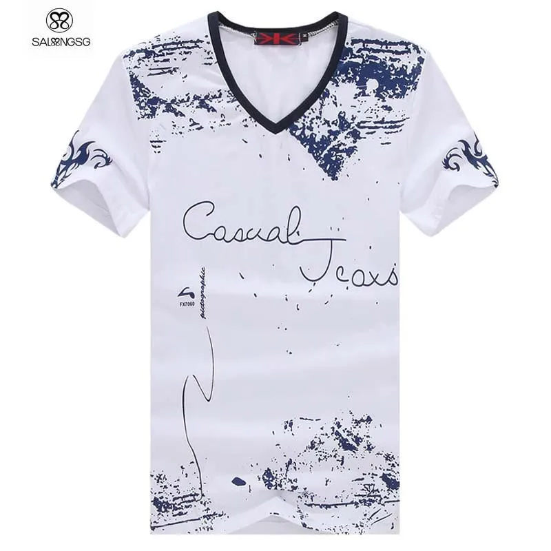 V-Neck Fashion Casual Jeans Tee