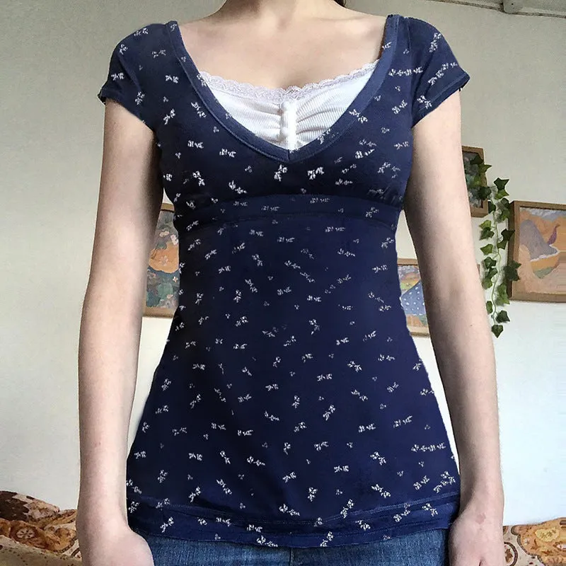 V-Neck Pleated Tops