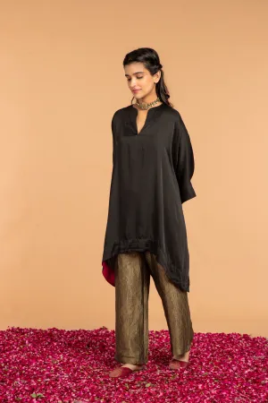 V- NECK SHORT TUNIC CO-ORD SET  (2PC SET)