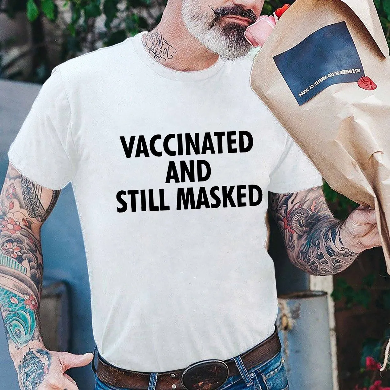 Vaccinated And Still Masked Men's T-shirt