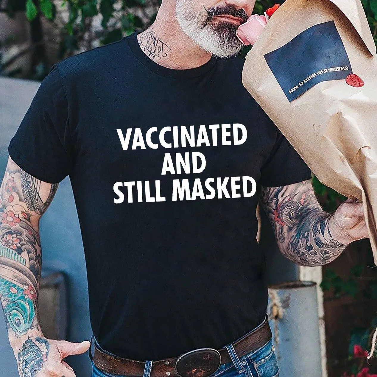 Vaccinated And Still Masked Men's T-shirt