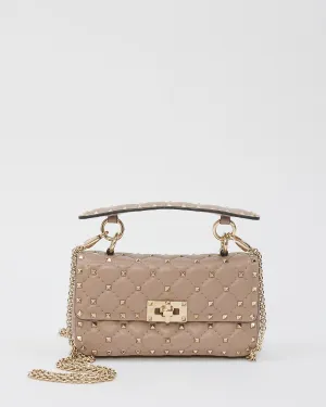 Valentino Dusty Pink Leather Rockstud Spike Small Shoulder Bag