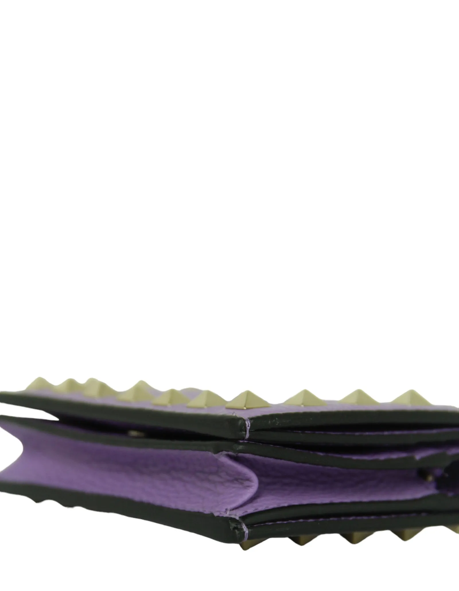 Valentino Purple Compact Rockstud Wallet