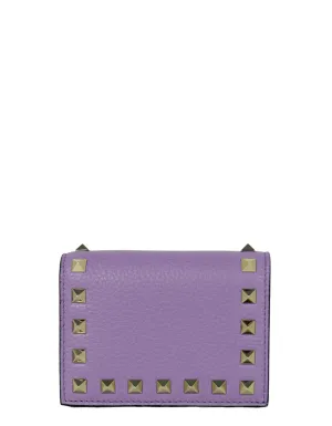 Valentino Purple Compact Rockstud Wallet