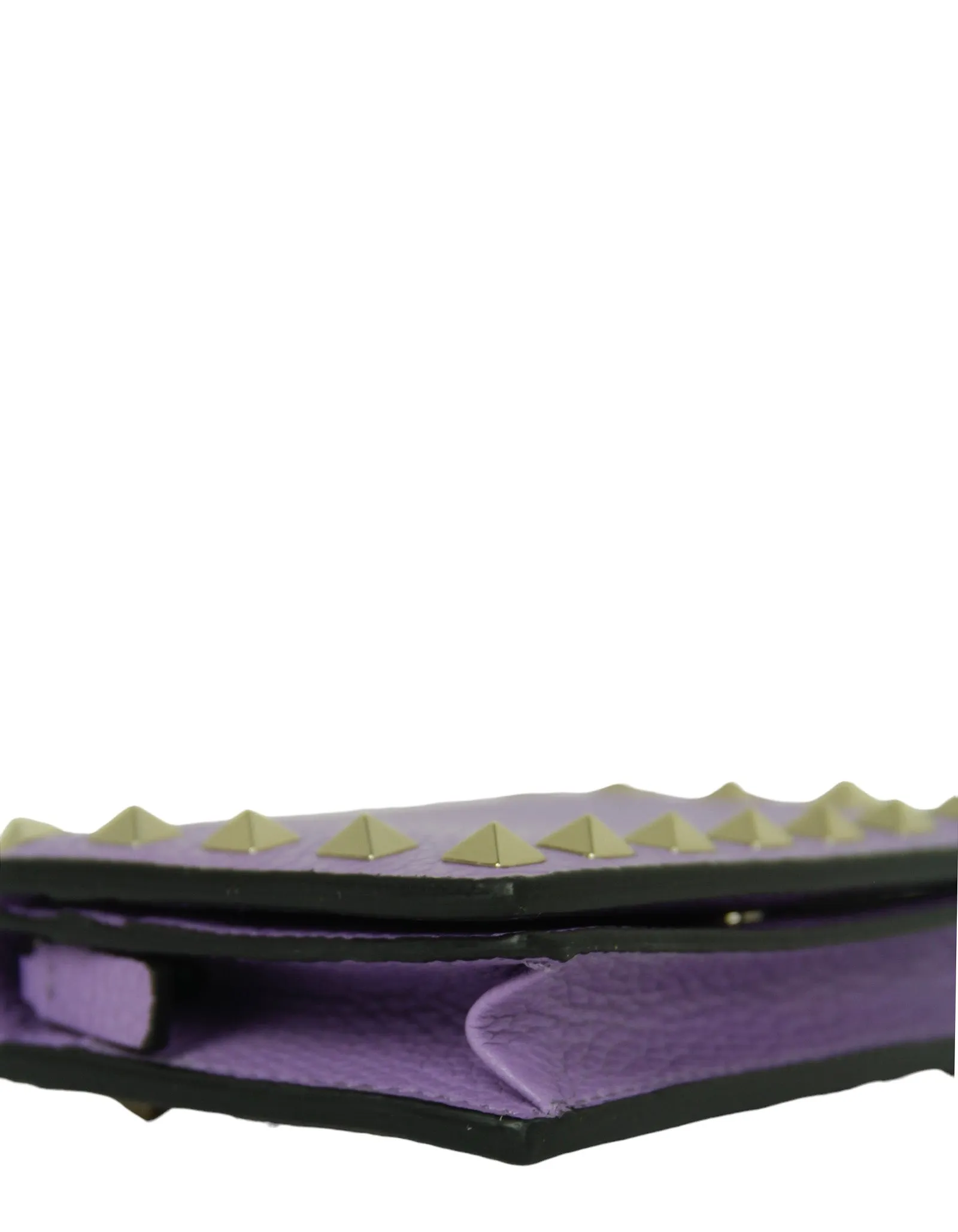 Valentino Purple Compact Rockstud Wallet