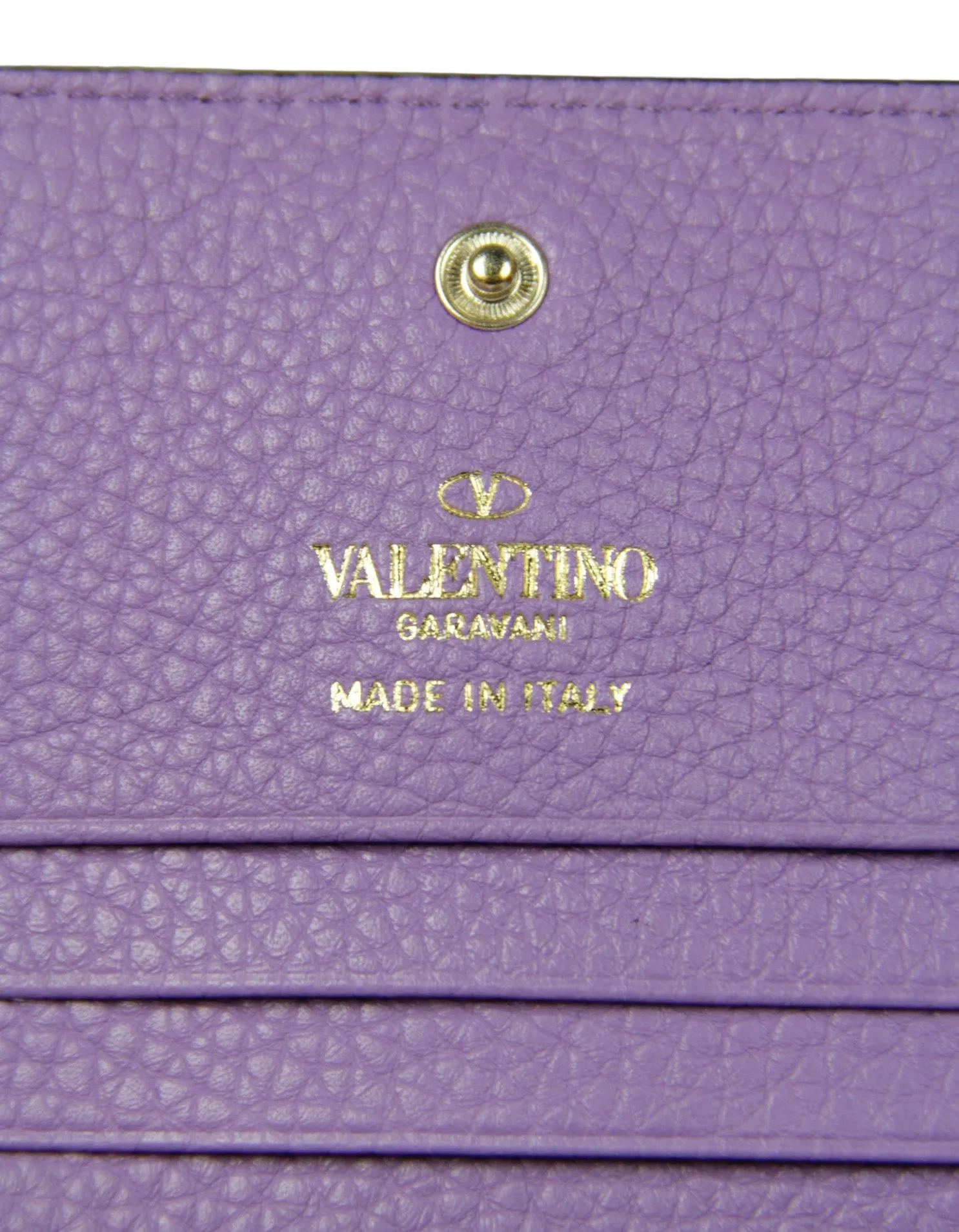 Valentino Purple Compact Rockstud Wallet