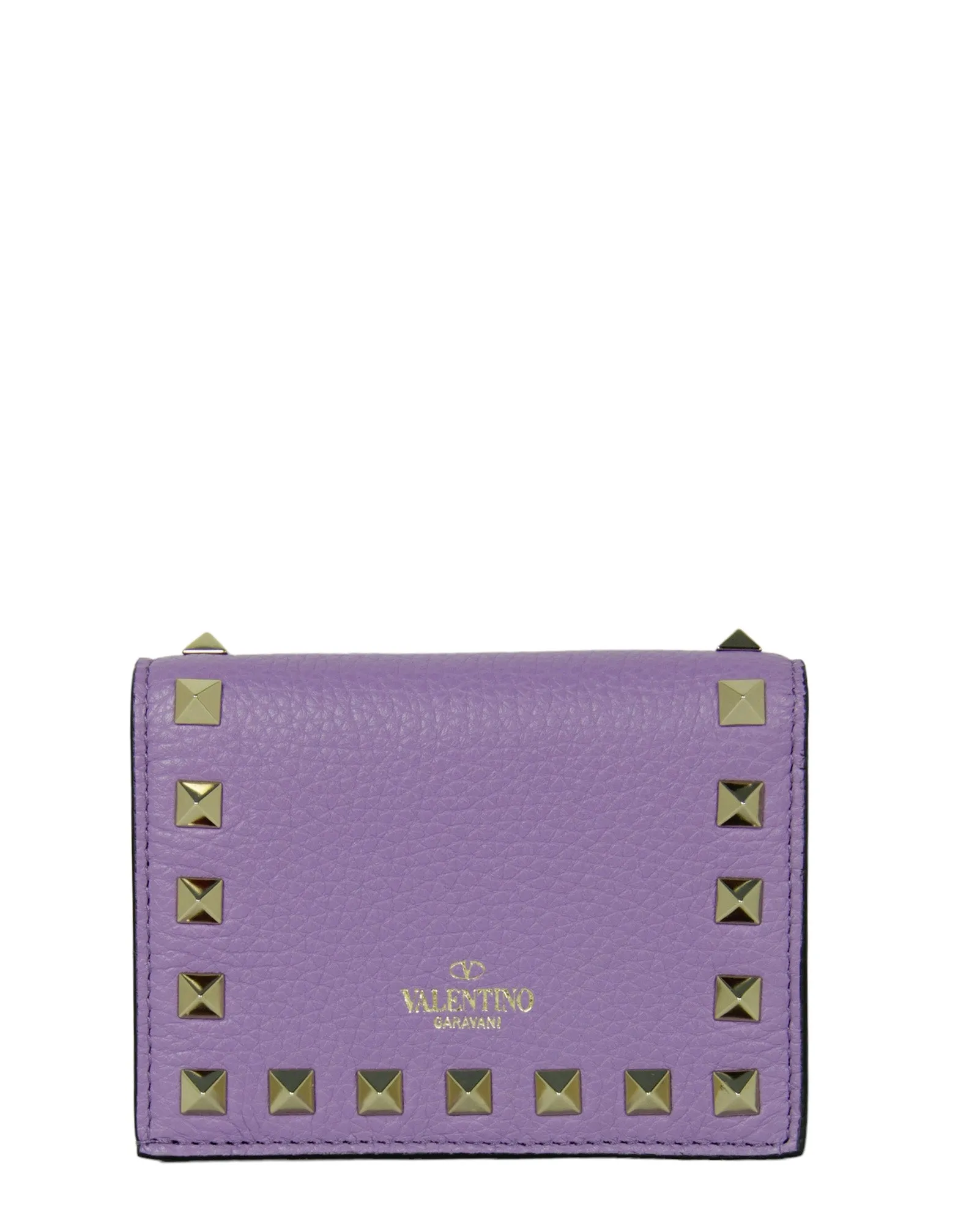 Valentino Purple Compact Rockstud Wallet