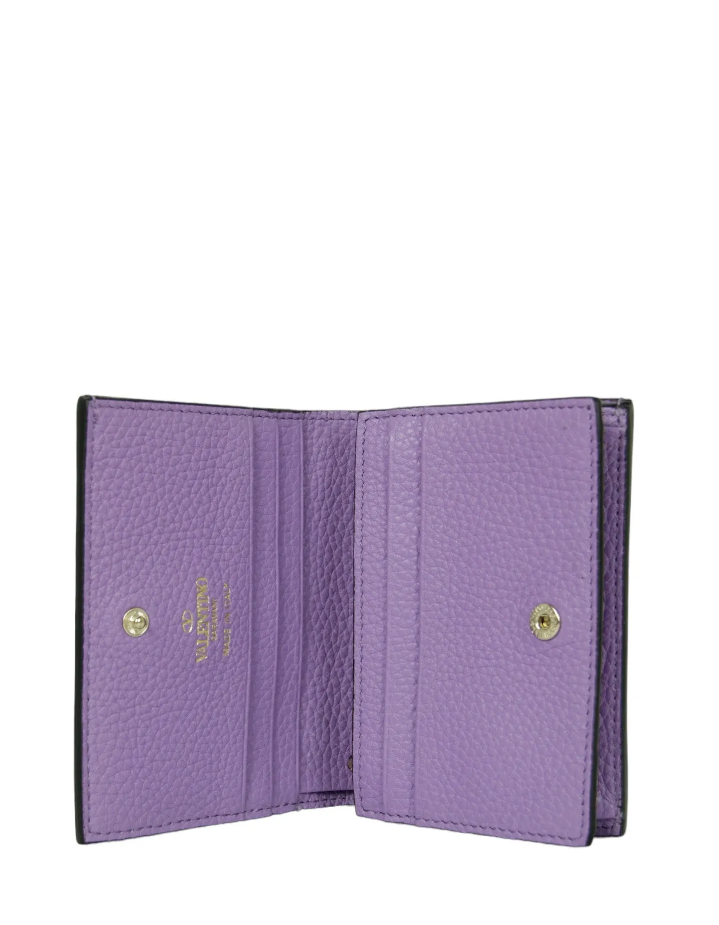 Valentino Purple Compact Rockstud Wallet