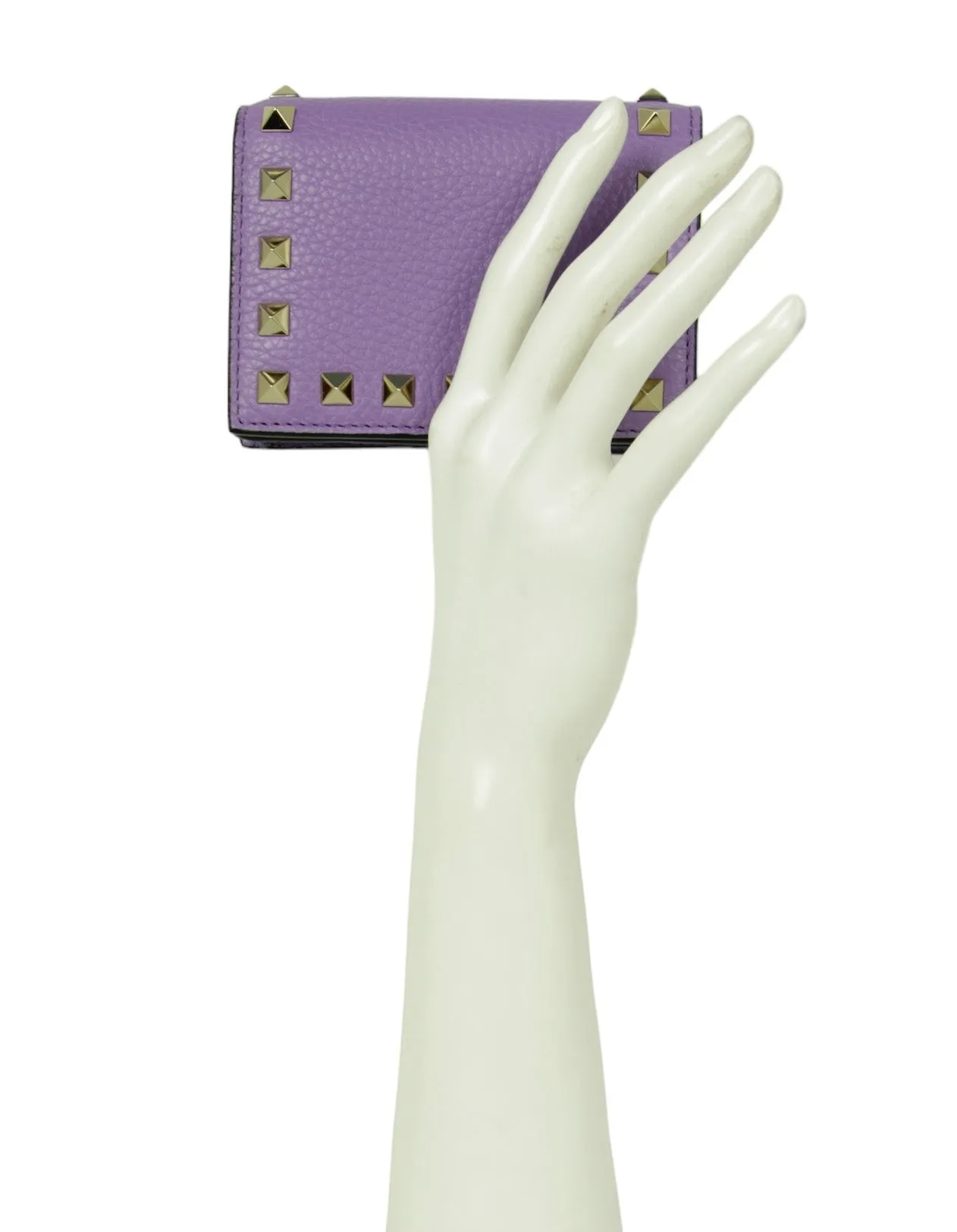 Valentino Purple Compact Rockstud Wallet