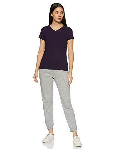 Van Heusen Athleisure V Neck Tee (55412_Grape_S)