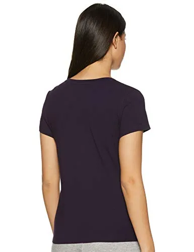 Van Heusen Athleisure V Neck Tee (55412_Grape_S)