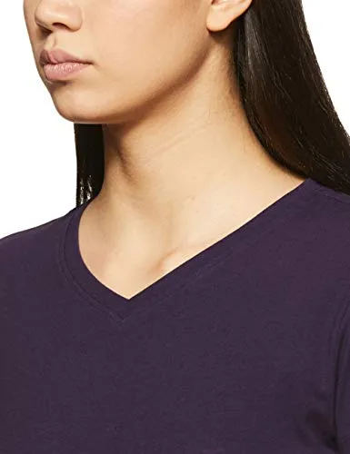 Van Heusen Athleisure V Neck Tee (55412_Grape_S)