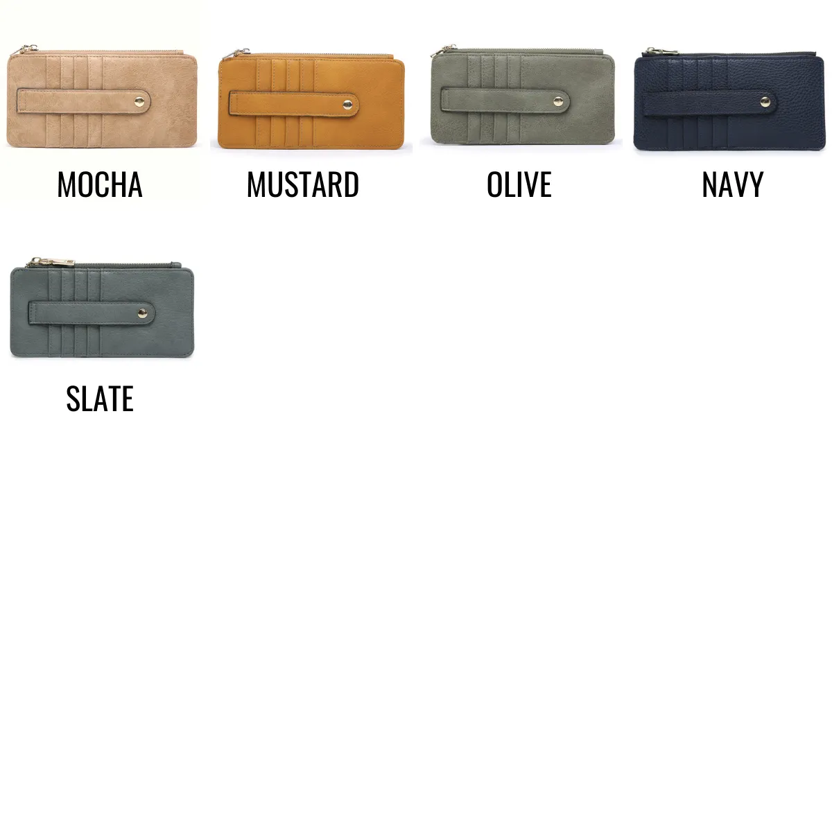 Vegan Leather Slim Card Wallet - 17 Colors - Monogrammed Wallet