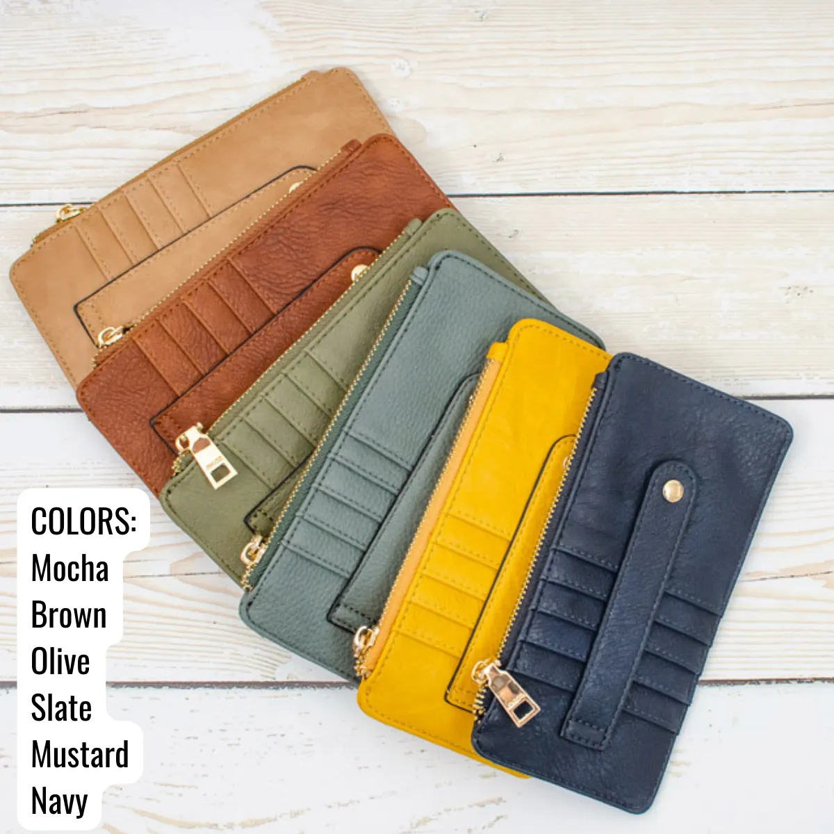 Vegan Leather Slim Card Wallet - 17 Colors - Monogrammed Wallet