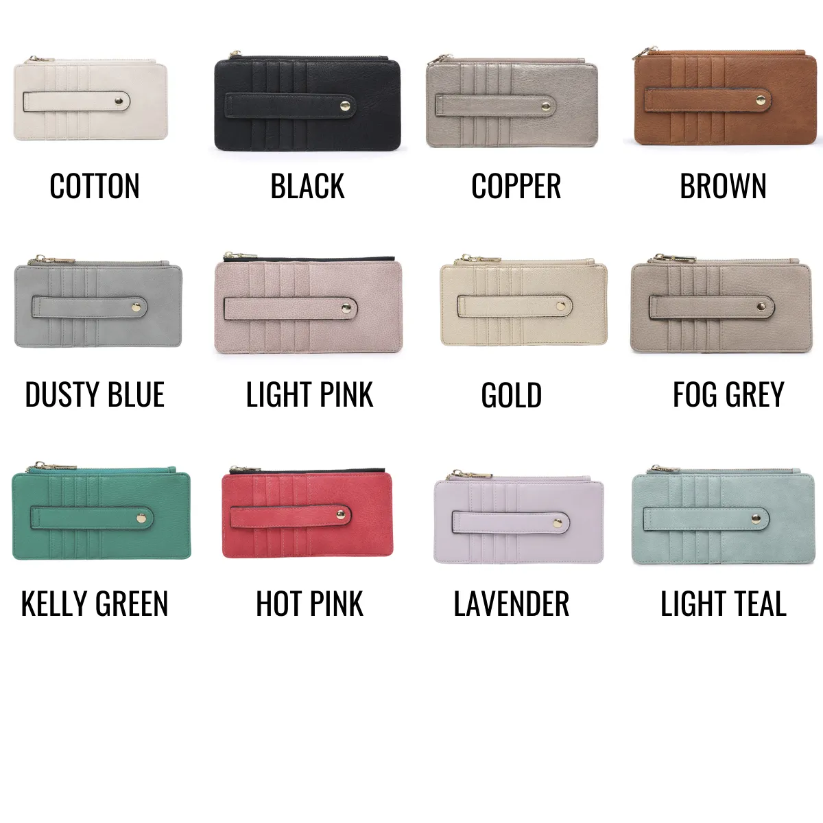 Vegan Leather Slim Card Wallet - 17 Colors - Monogrammed Wallet