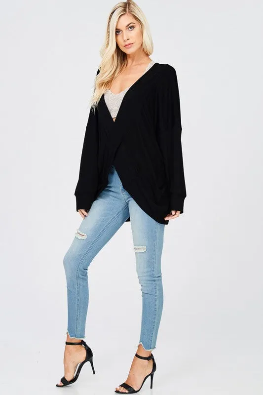 VERA OPEN BACK TUNIC BLACK