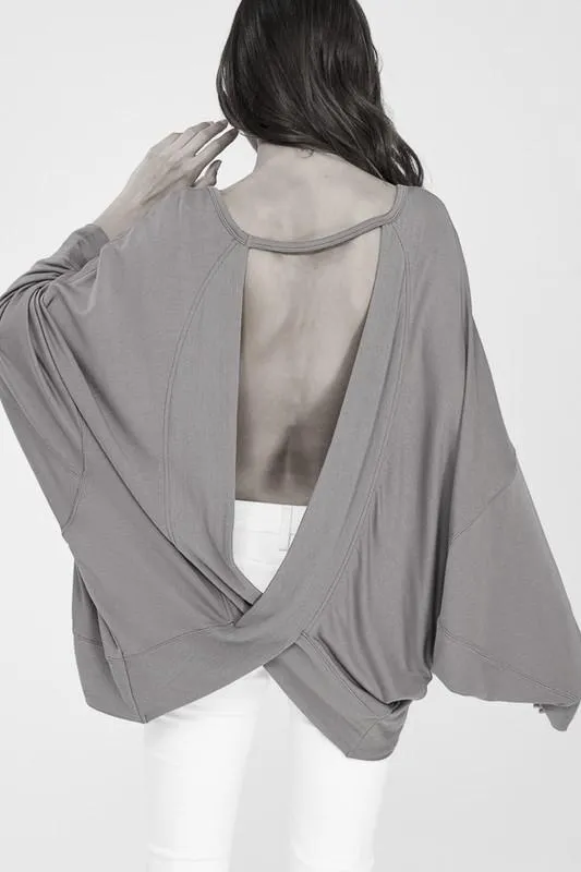 VERA OPEN BACK TUNIC BLACK