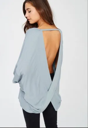 VERA OPEN BACK TUNIC BLUE-