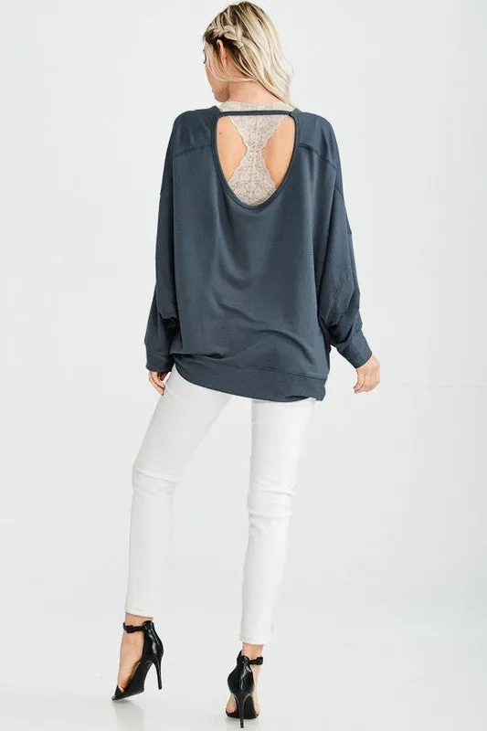 VERA OPEN BACK TUNIC TEAL