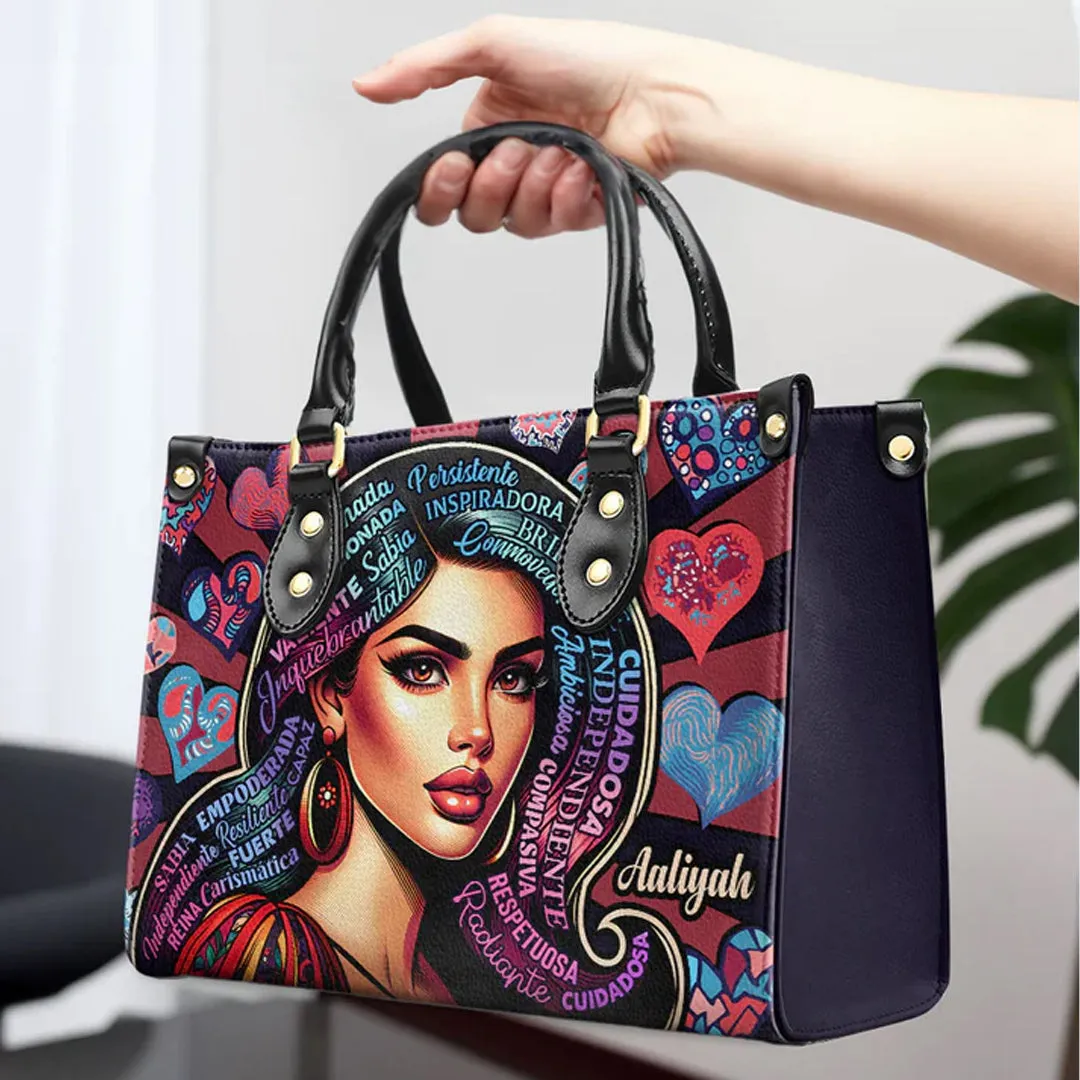 Vibrant Icon Personalized Leather Tote - CHRISTIANARTBAG Tribute to Femininity - CABLTHB06310324.