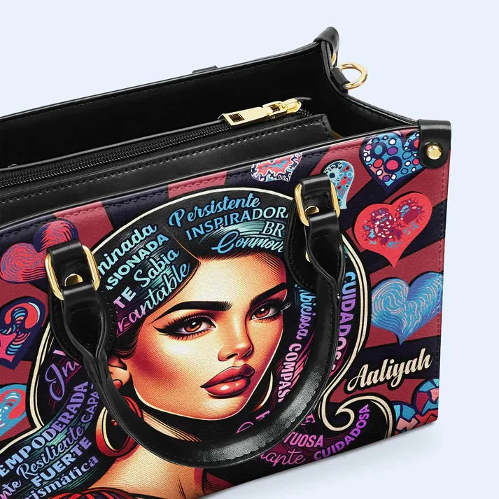 Vibrant Icon Personalized Leather Tote - CHRISTIANARTBAG Tribute to Femininity - CABLTHB06310324.