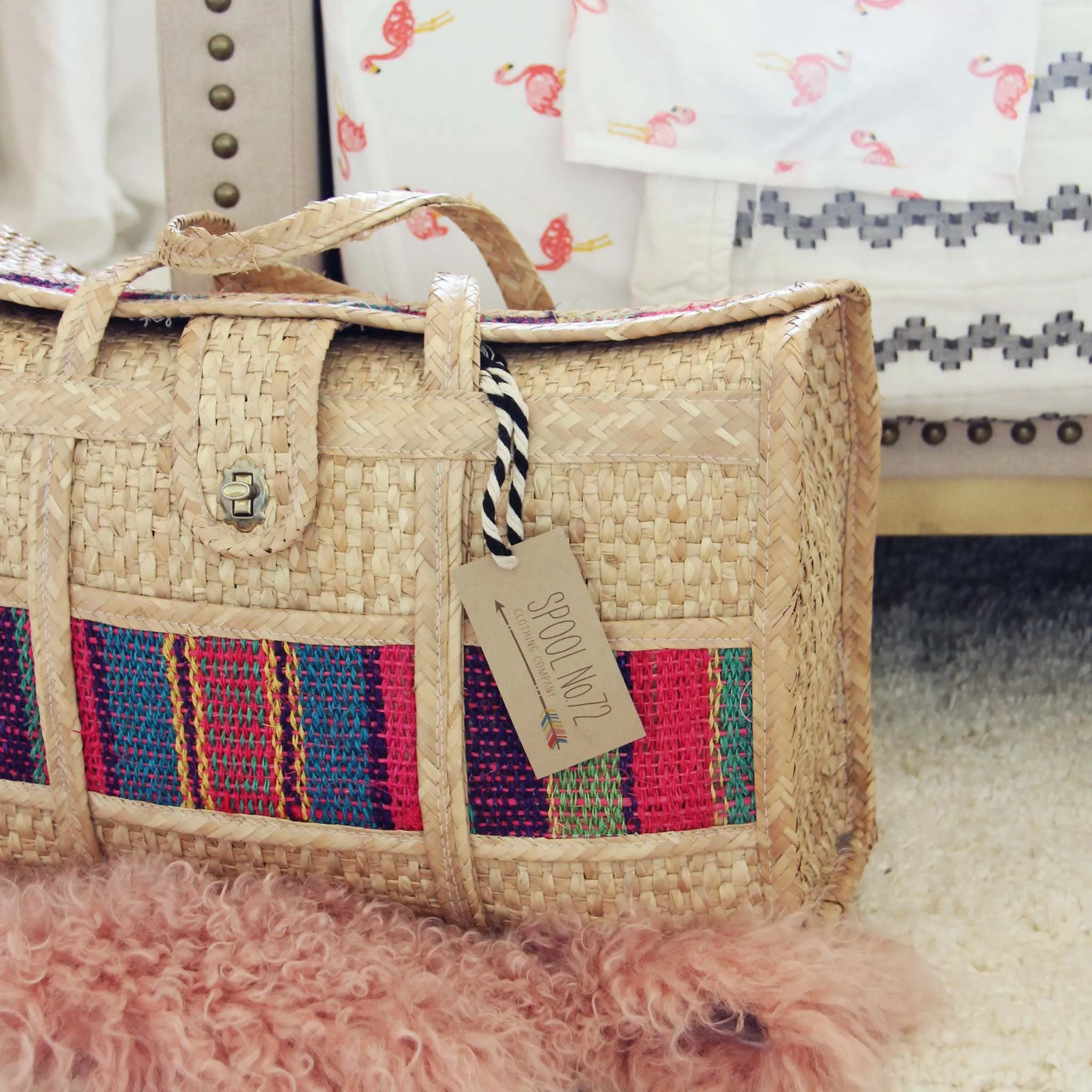 Vintage 70's Large Woven Tote