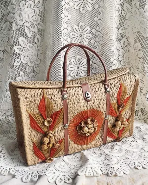 Vintage 70's Woven Tote
