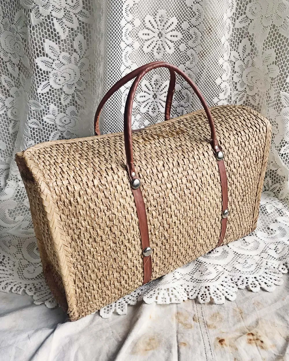 Vintage 70's Woven Tote