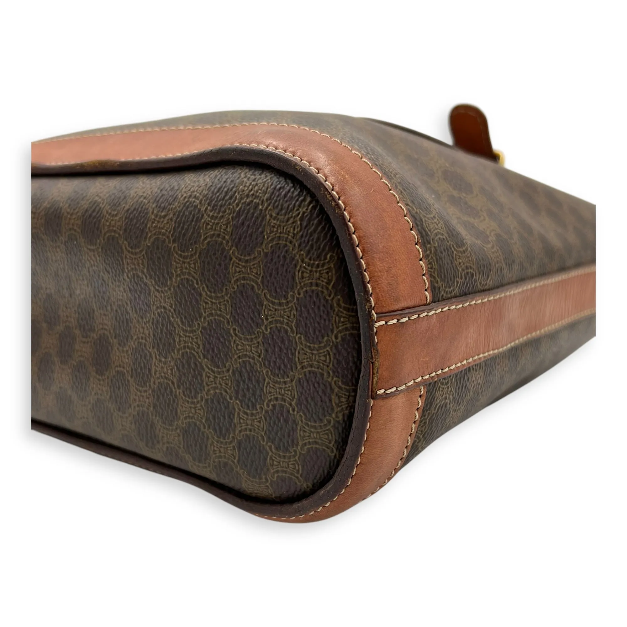 Vintage Macadam Tote Bag Brown in Coated Canvas, Gold hardware