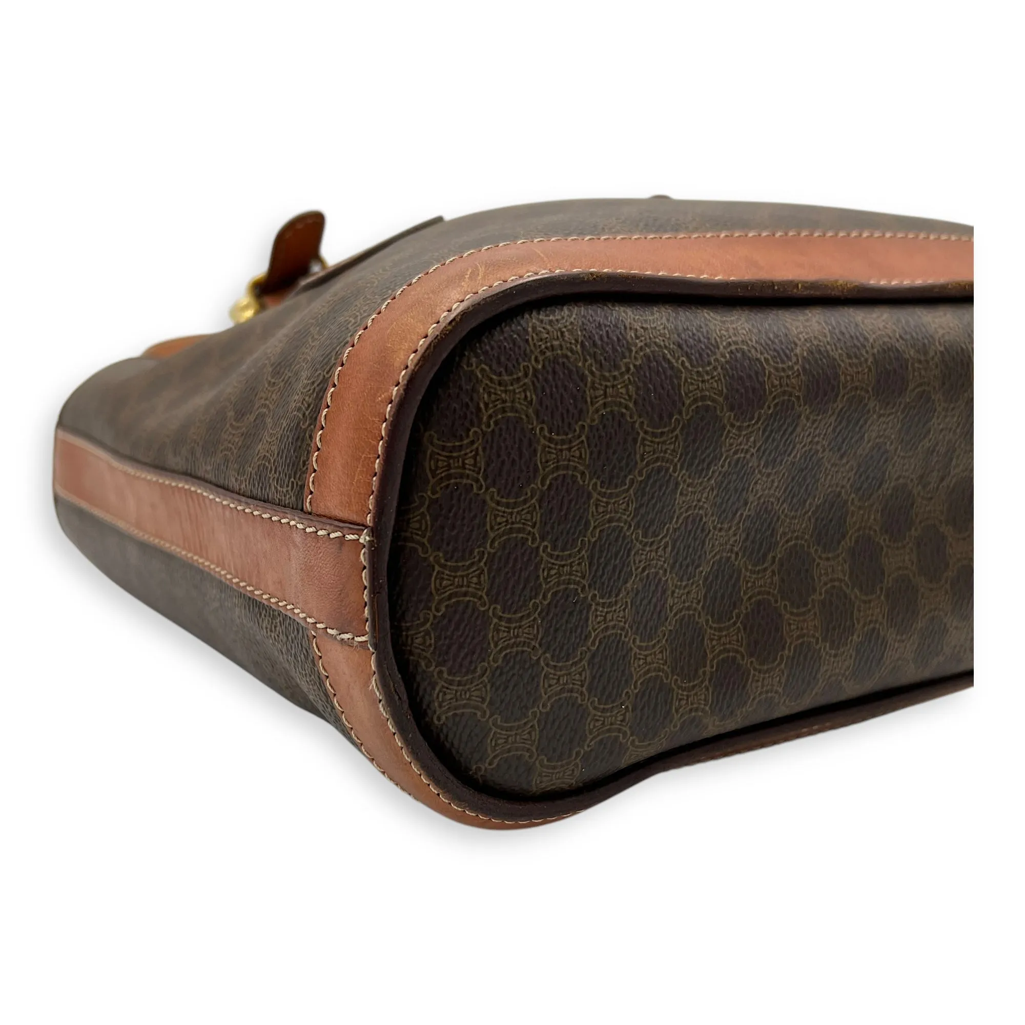 Vintage Macadam Tote Bag Brown in Coated Canvas, Gold hardware