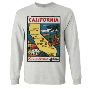 Vintage State Sticker California Long Sleeve Shirt