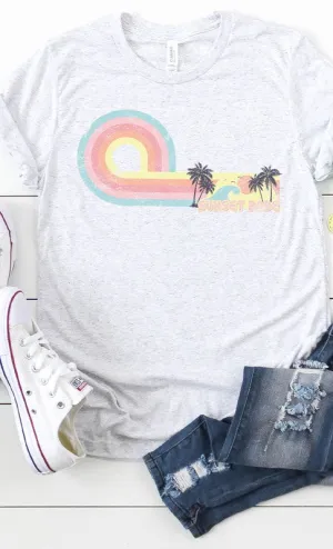 Vintage Sunset Babe Stripe Graphic Tee PLUS