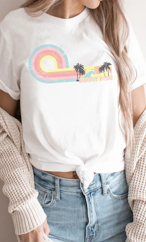 Vintage Sunset Babe Stripe Graphic Tee PLUS