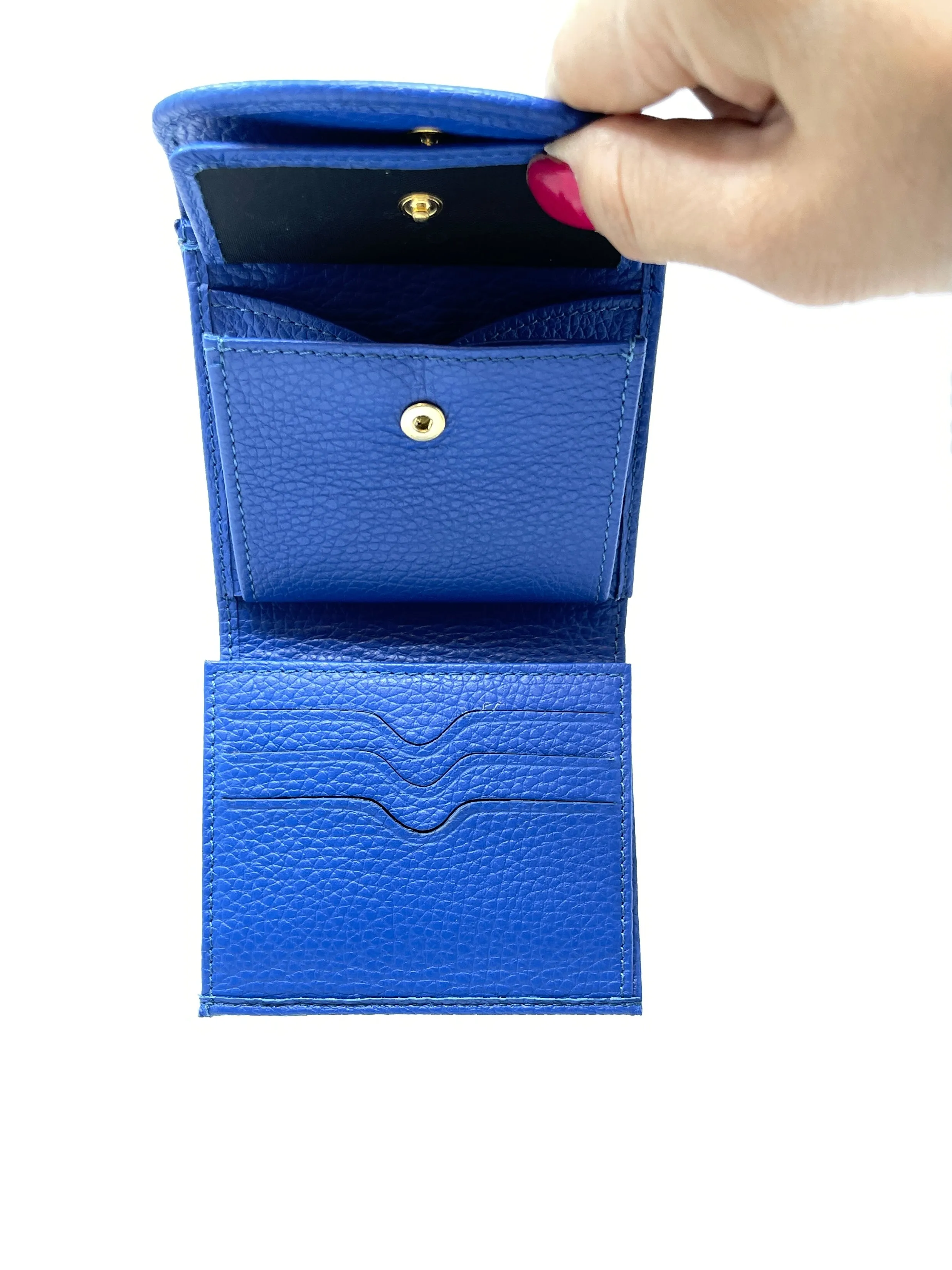 Visona Small Trifold Wallet with Moon Flap