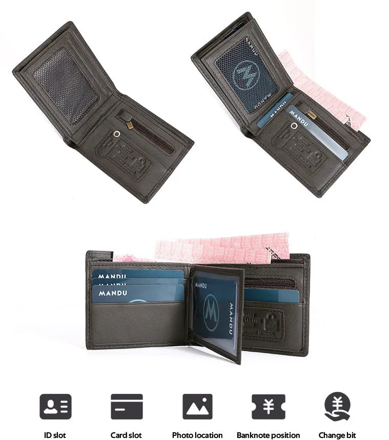 WA362 - Simple Brown Men's Genuine Leather Wallet