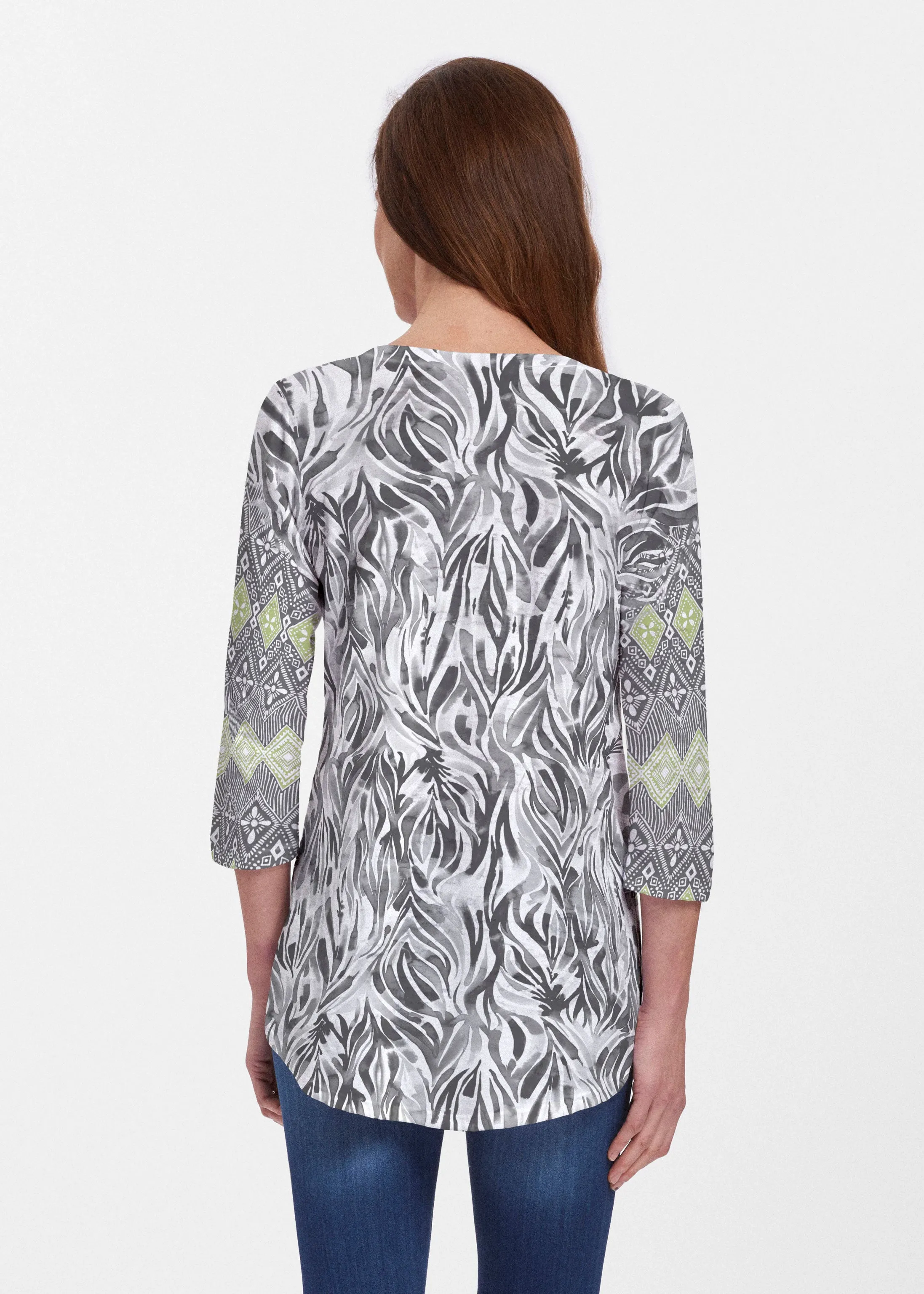 Watercolor Zebra (7664) ~ Signature V-neck Flowy Tunic