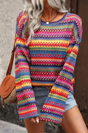 Webster Multicolor Jacquard Geo Long Sleeve Shirt