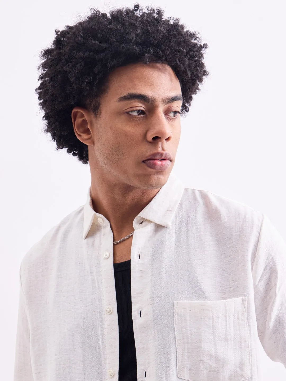 White Plain Full Sleeves Shirt