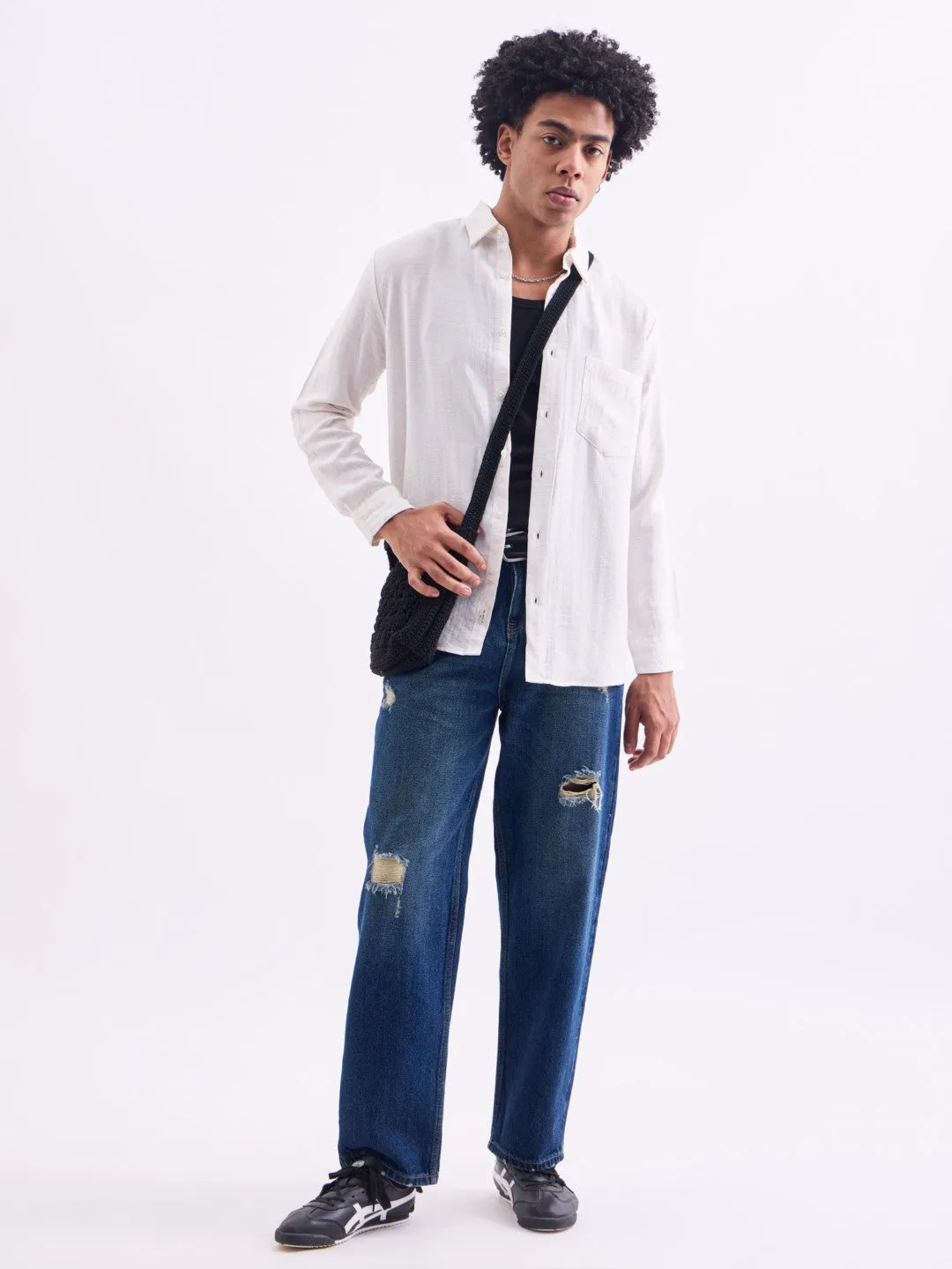 White Plain Full Sleeves Shirt