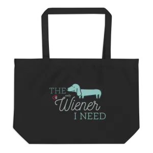 Wiener Love Large Organic Premium Canvas Tote Bags