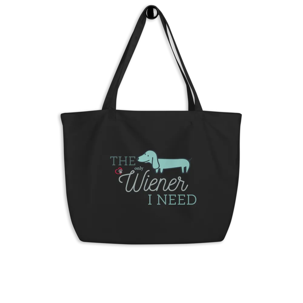 Wiener Love Large Organic Premium Canvas Tote Bags