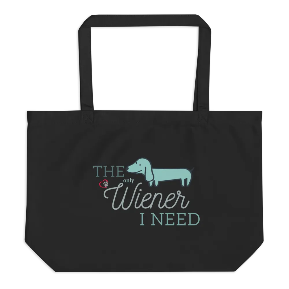 Wiener Love Large Organic Premium Canvas Tote Bags