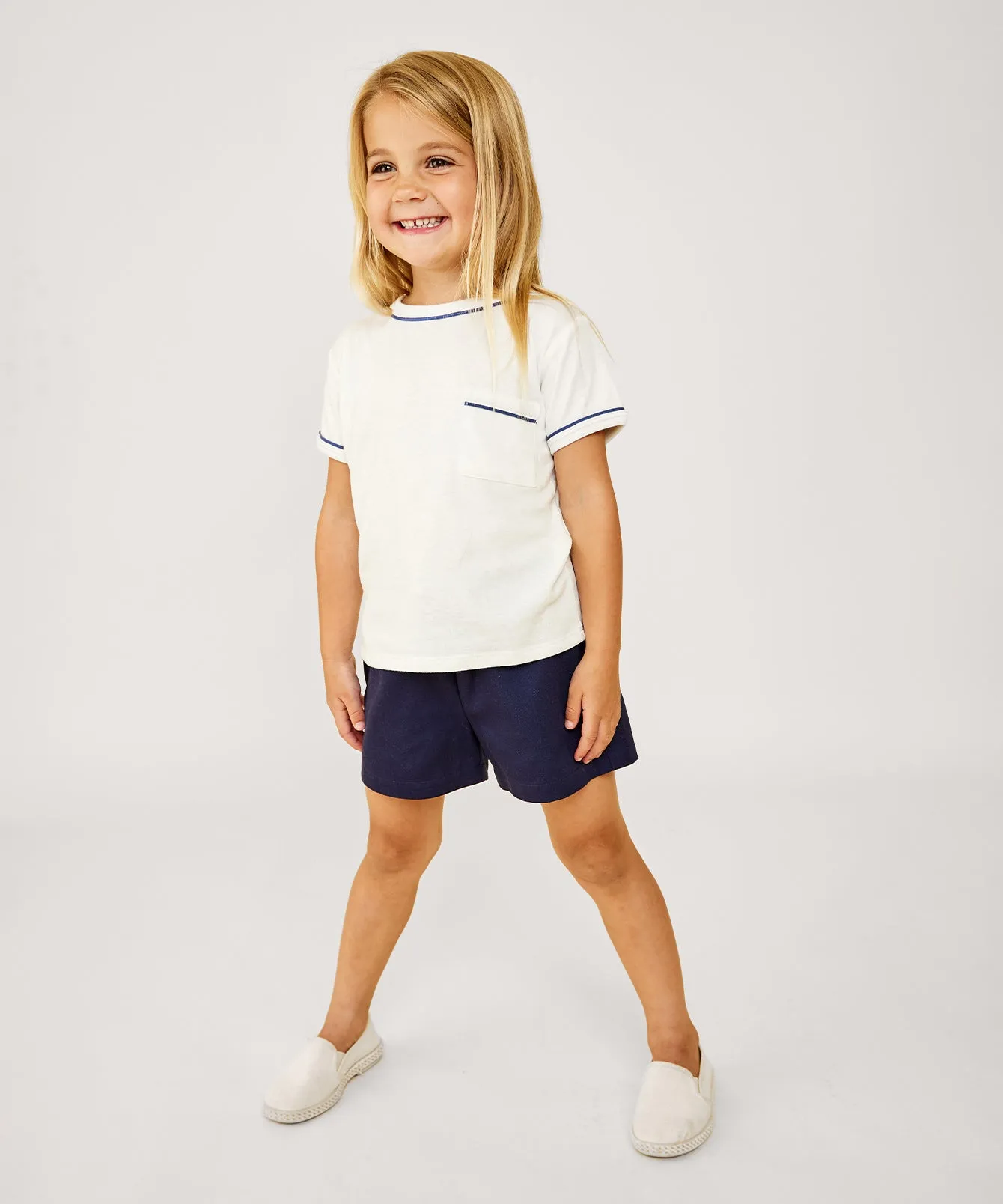 Willie T-Shirt, Navy Piping