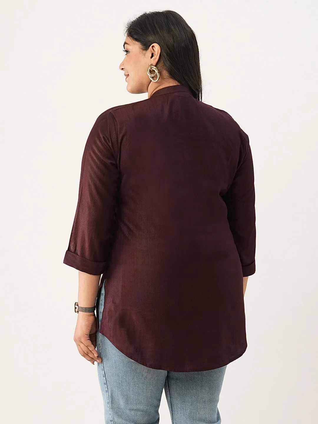 Wine Comfort Fit Rayon Tunics for Women Online in India Hip Length Straight - Zola