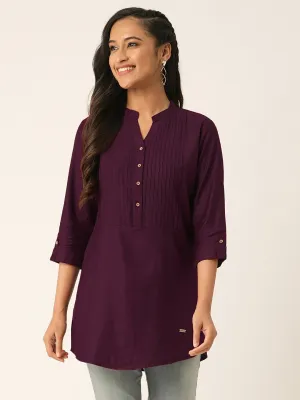 Wine Comfort Fit Rayon Tunics for Women Online in India Hip Length Straight - Zola